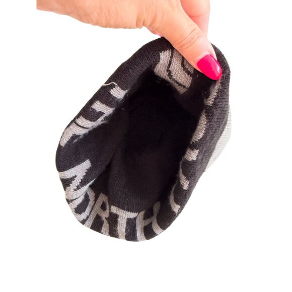 THE NORTH FACE Youth Black Gray Reversible Beanie Winter Hat - Picture 3 of 5